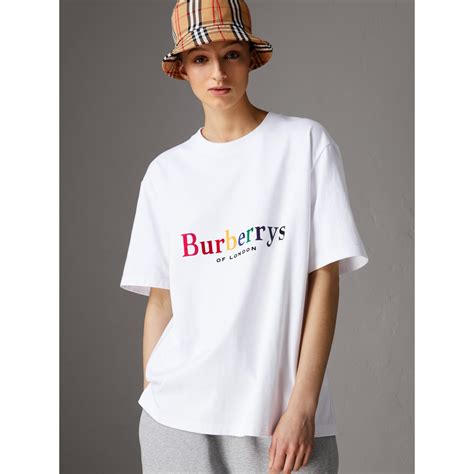 burberry rainbow logo shirt|burberry print t shirt.